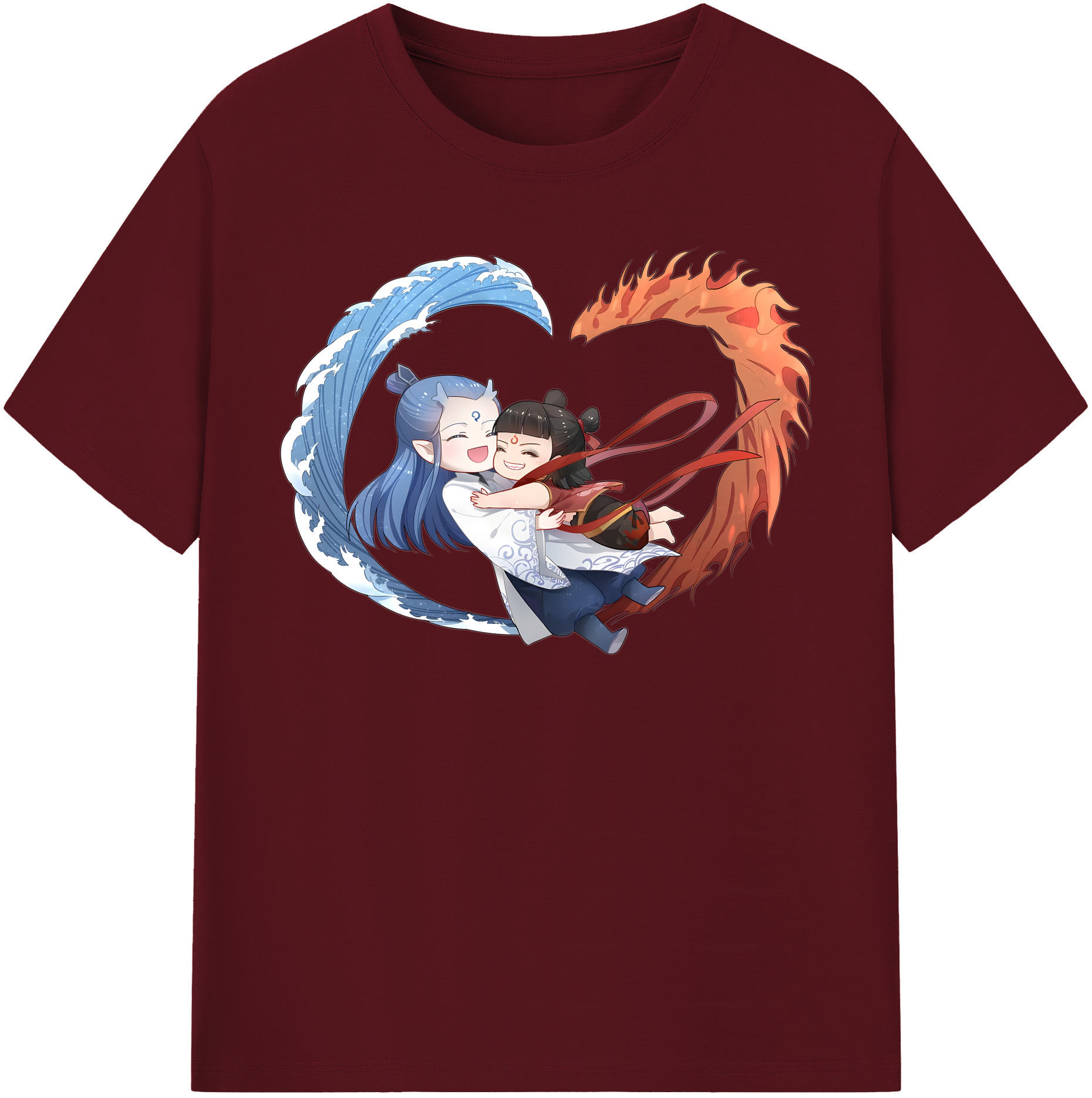 （画像用） Ne Zha 2 ナタ 魔童の大暴れ 綿100％半袖Tシャツ（フロントプリント）